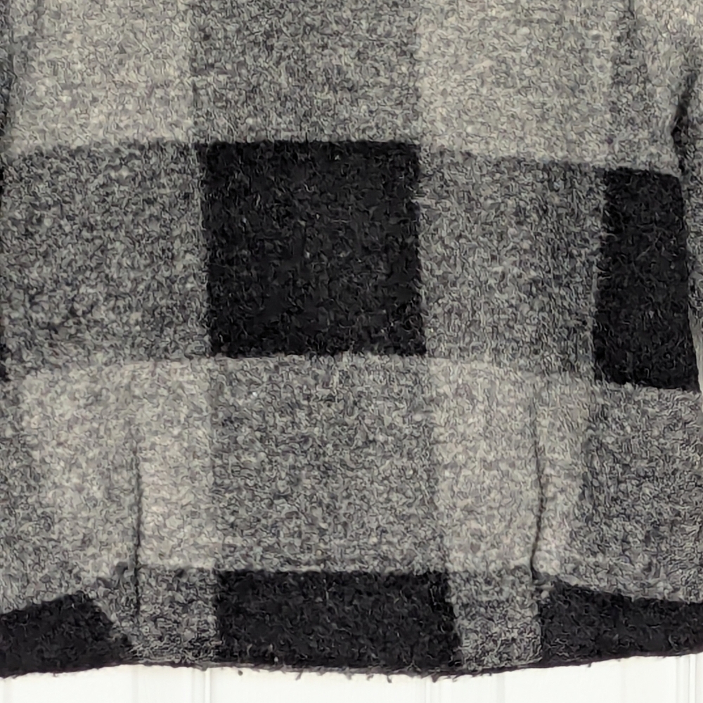 Zara Kids (Size 6) Black & Gray Checkered Wool Blend Jacket w/Faux-Fur Lining - Picture 7 of 16
